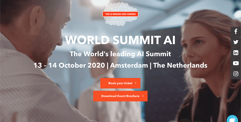 World Summit AI event banner, 20 Must Visit IT And AI Events Around The World